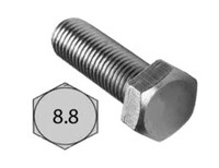 M16 - 2.00 X 60 MM DIN 933 HEX CAP SCREWS 8.8 COARSE MED. CARBON ZINC-BLUE CR+3